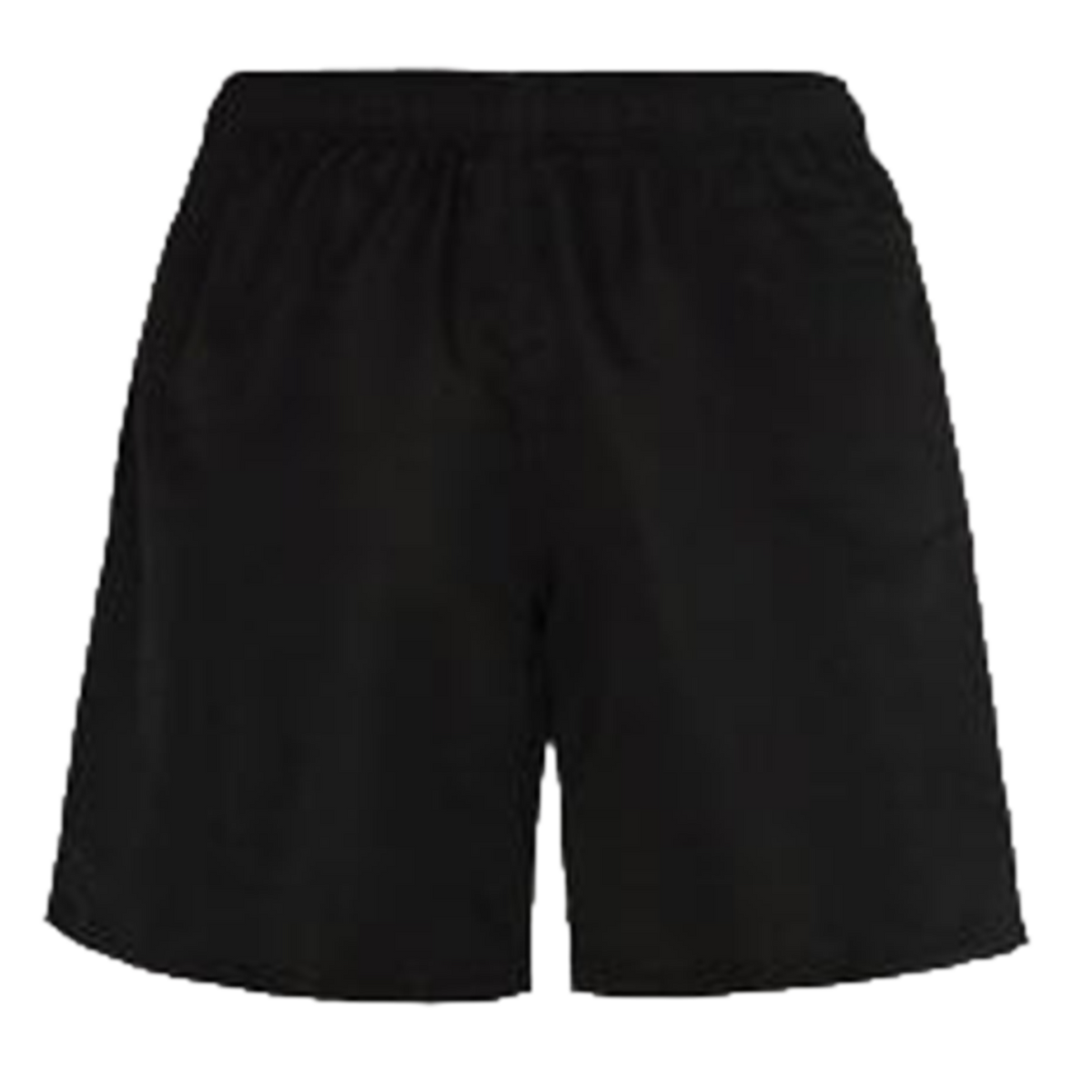 A pair of Women's Canterbury Tactic Shorts by Canterbury, plain black with an elastic waistband, shown against a white background.
