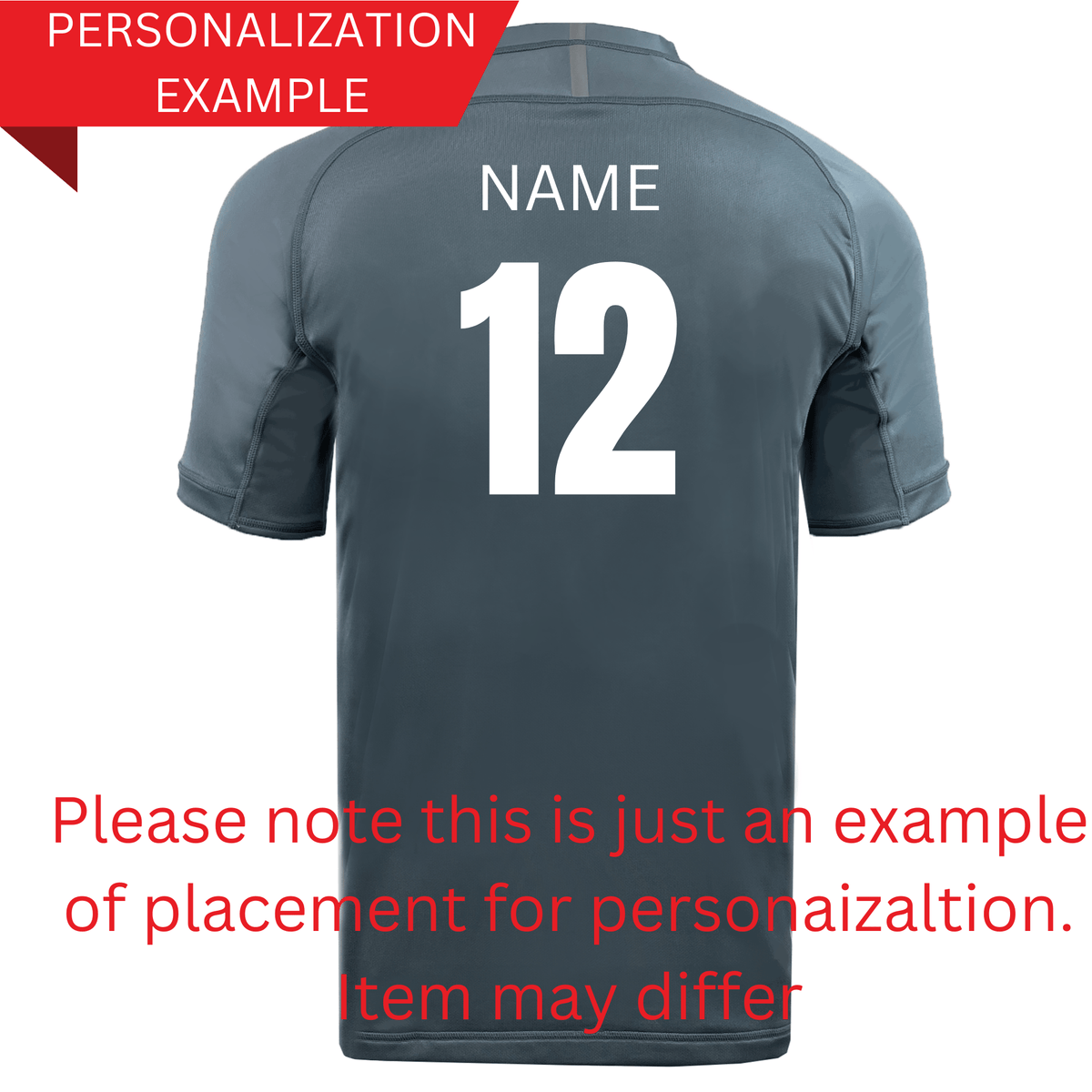 The British &amp; Irish Lions 2025 Training Jersey by Canterbury features customizable "NAME 12" on the back as an example and is made from recycled polyester, perfect for eco-friendly fans.