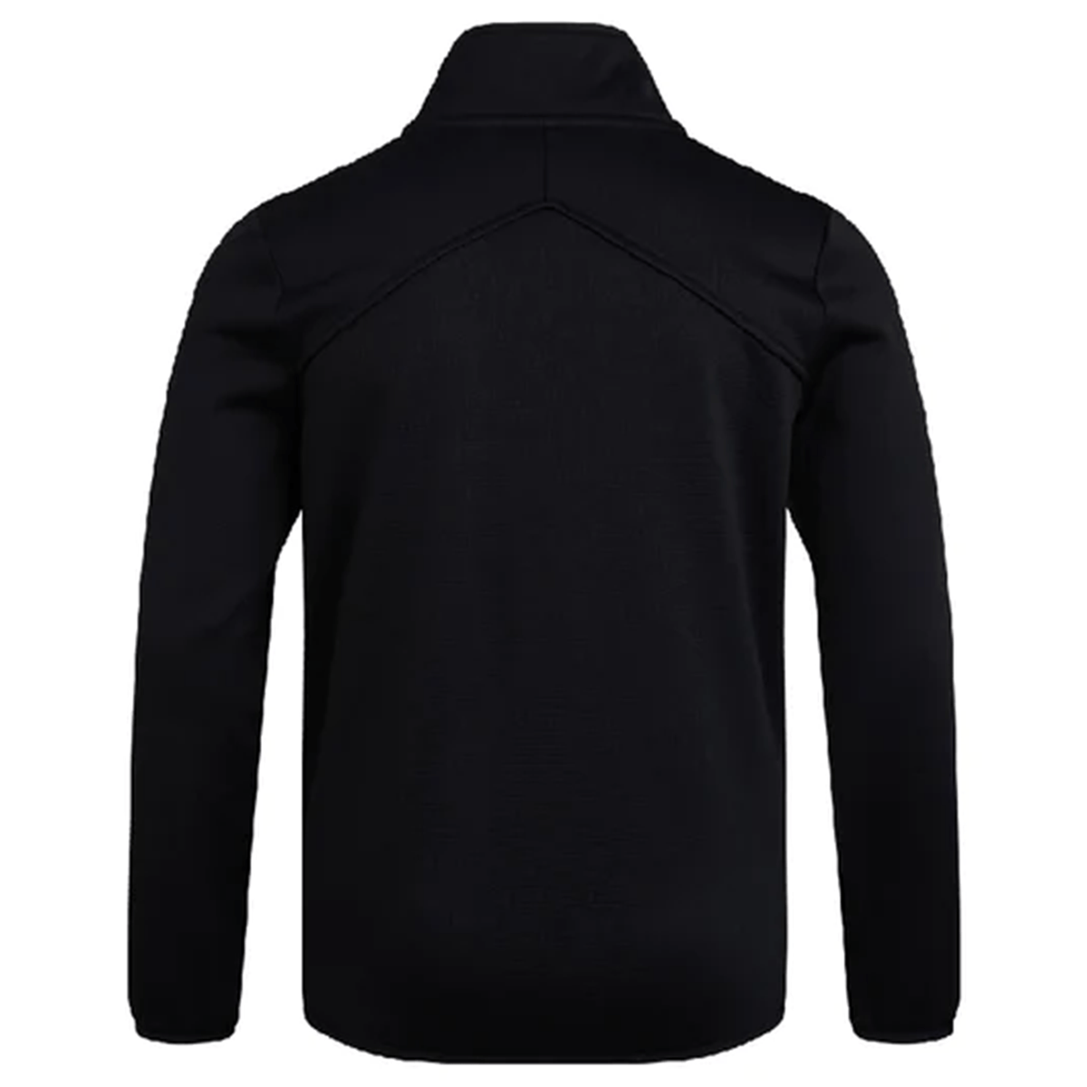 The back of a black Canterbury Club 1/4 Zip Mid Layer Training Top jacket.