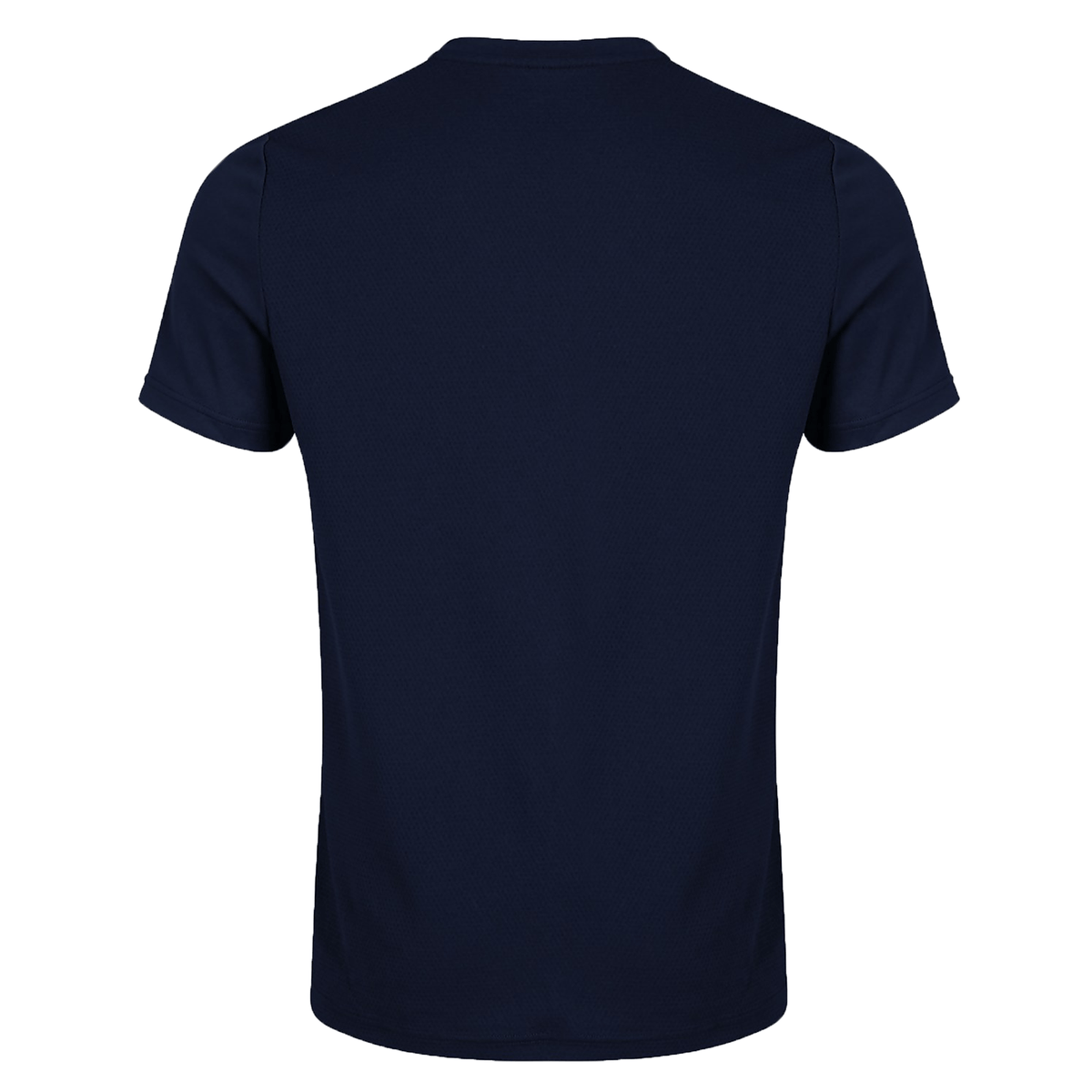 The back of a navy blue Canterbury Club Dry Tee by Canterbury polo shirt.
