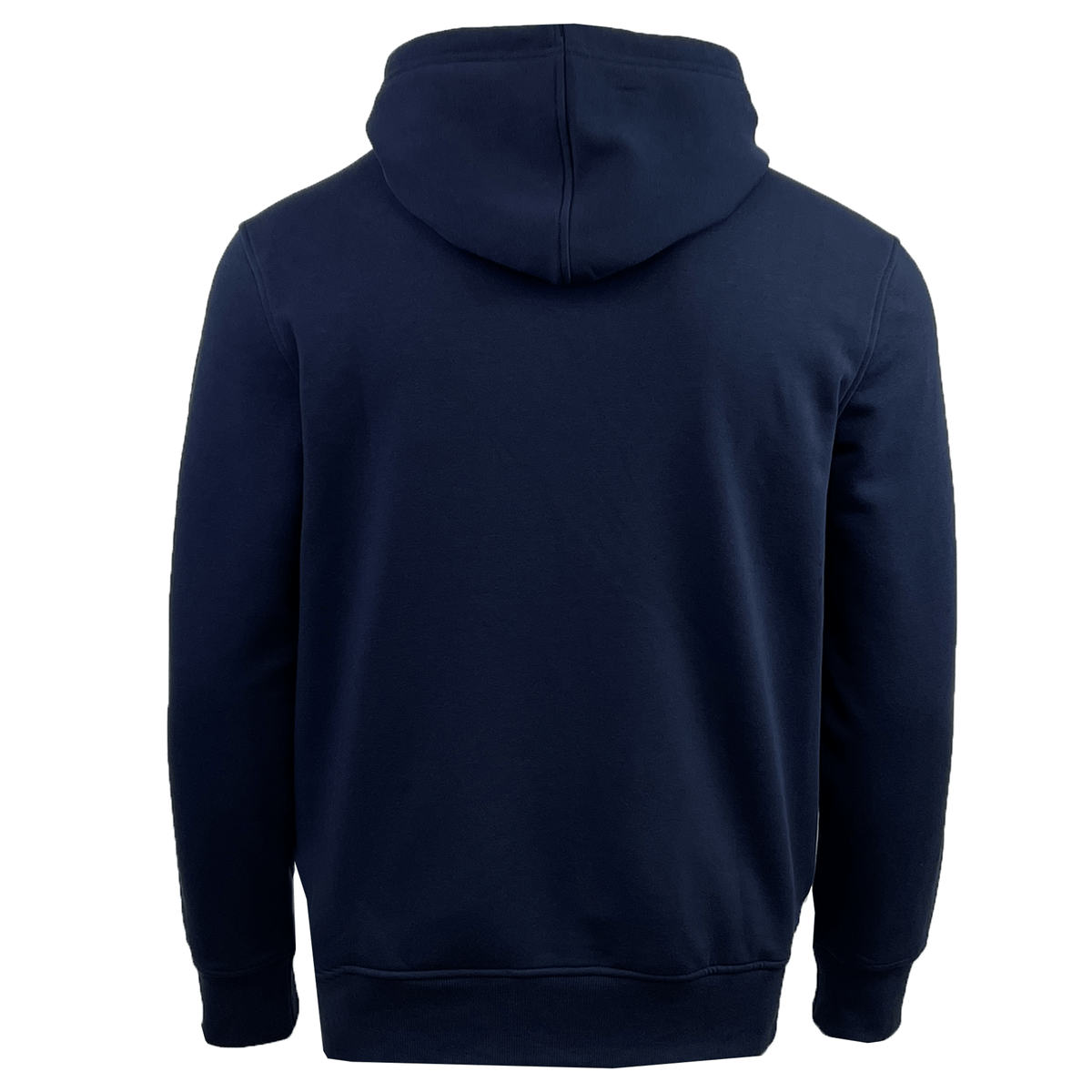 A back view of the Canterbury Anchor Hoodie in navy blue, featuring a hood and long sleeves.