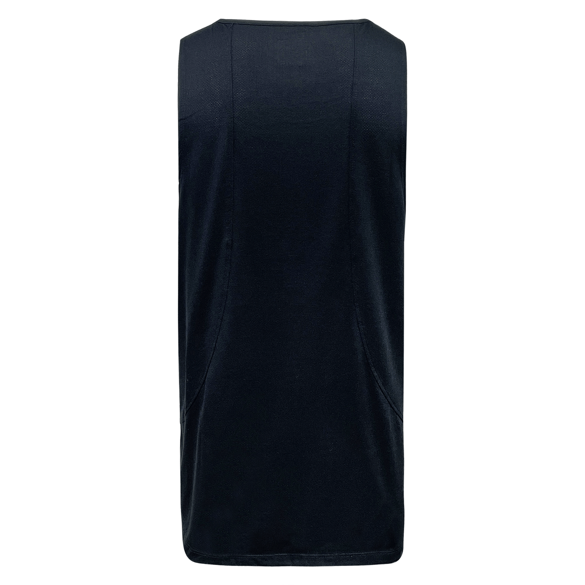 The stylish back view of a Canterbury Tempo Vapodri Singlet, featuring the innovative VapoDri technology, made from recycled polyester. It stands out against the clean white background.