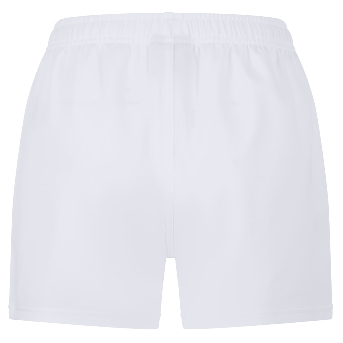 The Professional Short 2.0 by Canterbury, shown from the back, features an elasticated waistband for comfort and durability. These plain white shorts have no visible logos or patterns and are designed for professional performance.