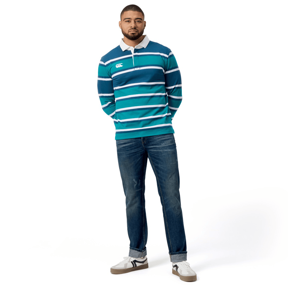 Engineered Long Sleeve Striped Rugby Jersey by Canterbury H125