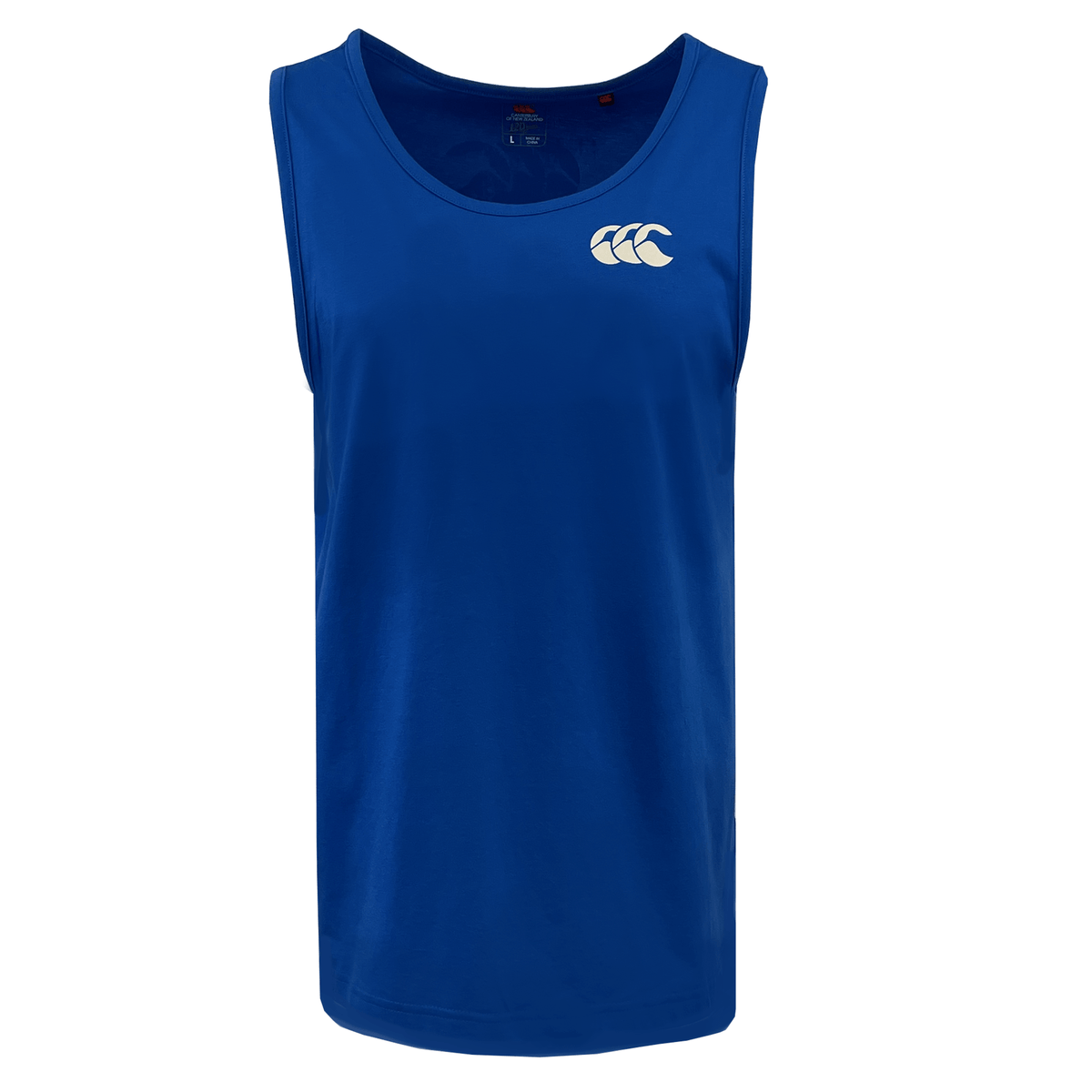 The Christmas Pack Back Print Singlet from Canterbury, in a stylish blue with a white logo on the upper left chest, is perfect for your workouts.