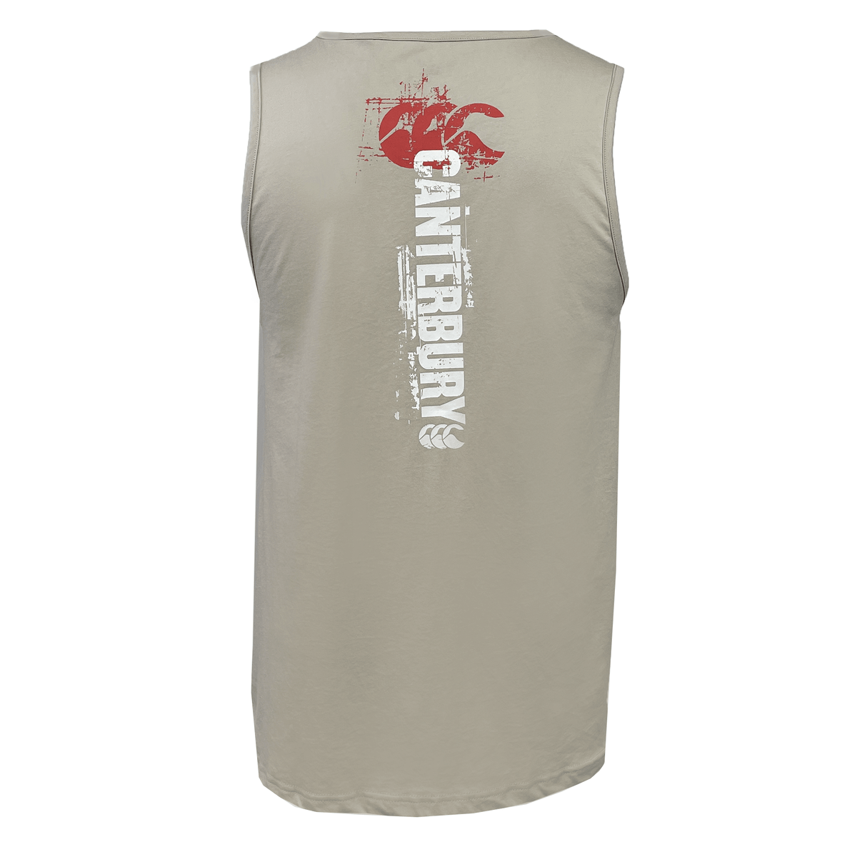 Discover the ultimate combination of style and comfort with Canterbury's Christmas Pack Back Print Singlet. This beige sleeveless shirt showcases the distinctive red and white Canterbury logo, making it a perfect addition to your festive collection or seasonal wardrobe.