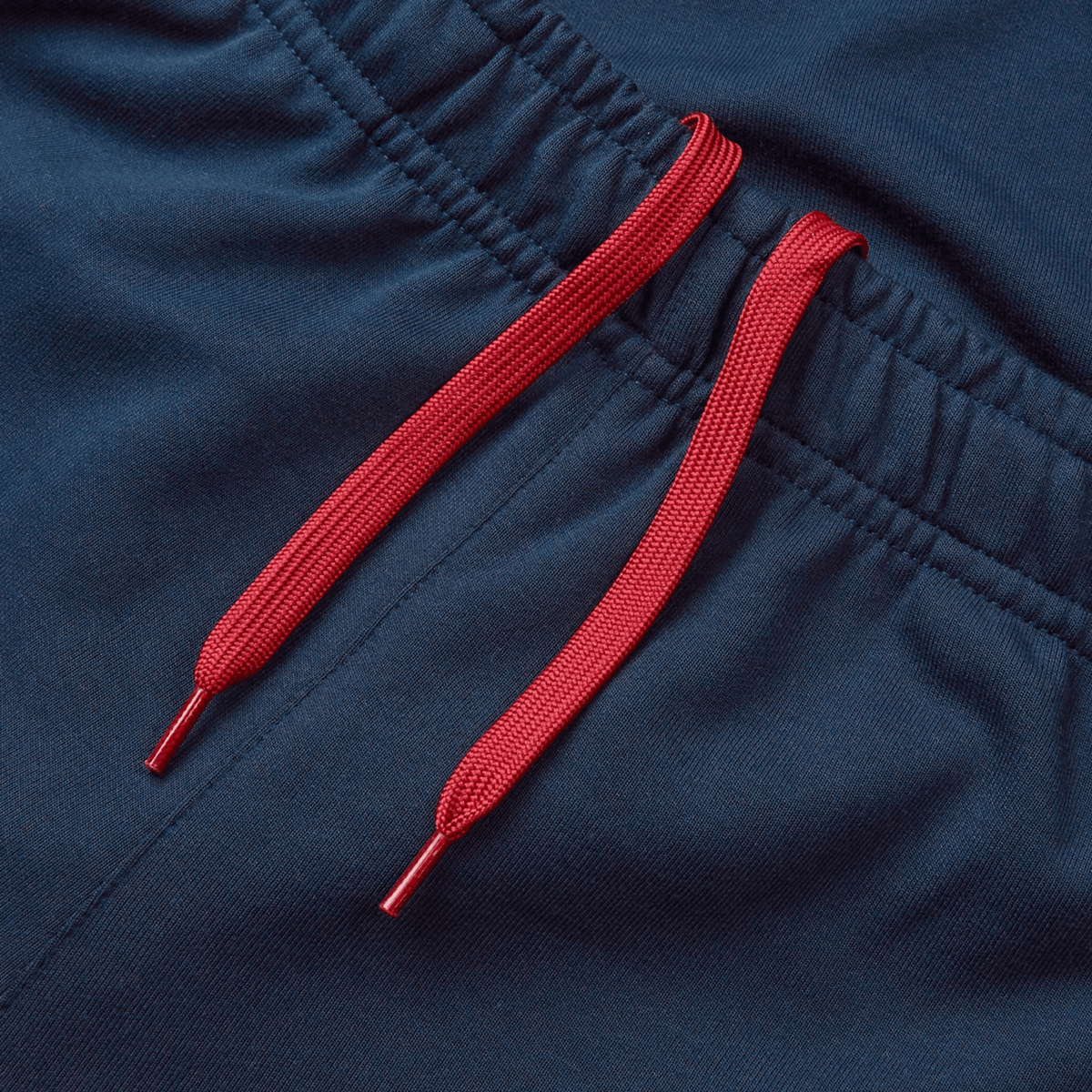 Close-up of the British &amp; Irish Lions 25 Training Pants by Canterbury in navy blue, featuring red drawstrings—perfect for enthusiasts of the British &amp; Irish Lions.