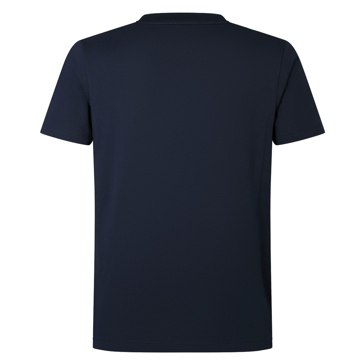 Product Description: The British &amp; Irish Lions 2025 Cotton Jersey Tee by Canterbury, designed in navy blue and made from organic cotton, showcases a back view with short sleeves and a plain design ideal for rugby supporters.