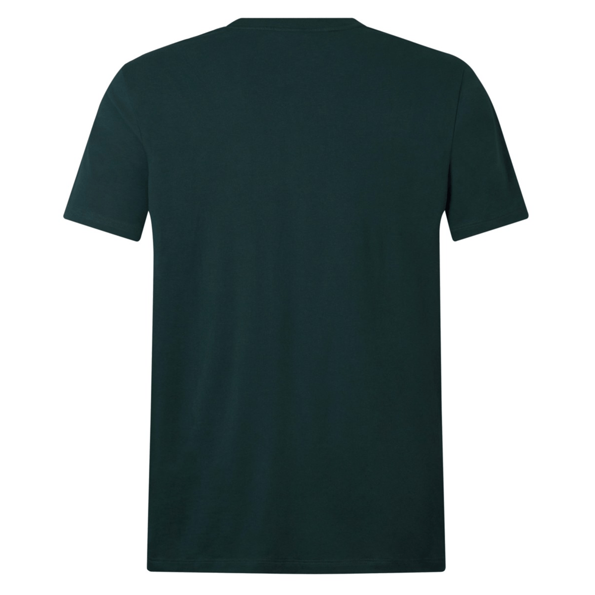 The British &amp; Irish Lions 2025 Cotton Jersey Tee by Canterbury is a plain dark green t-shirt, shown from the back, featuring short sleeves and a round neckline, making it ideal for any rugby supporter.