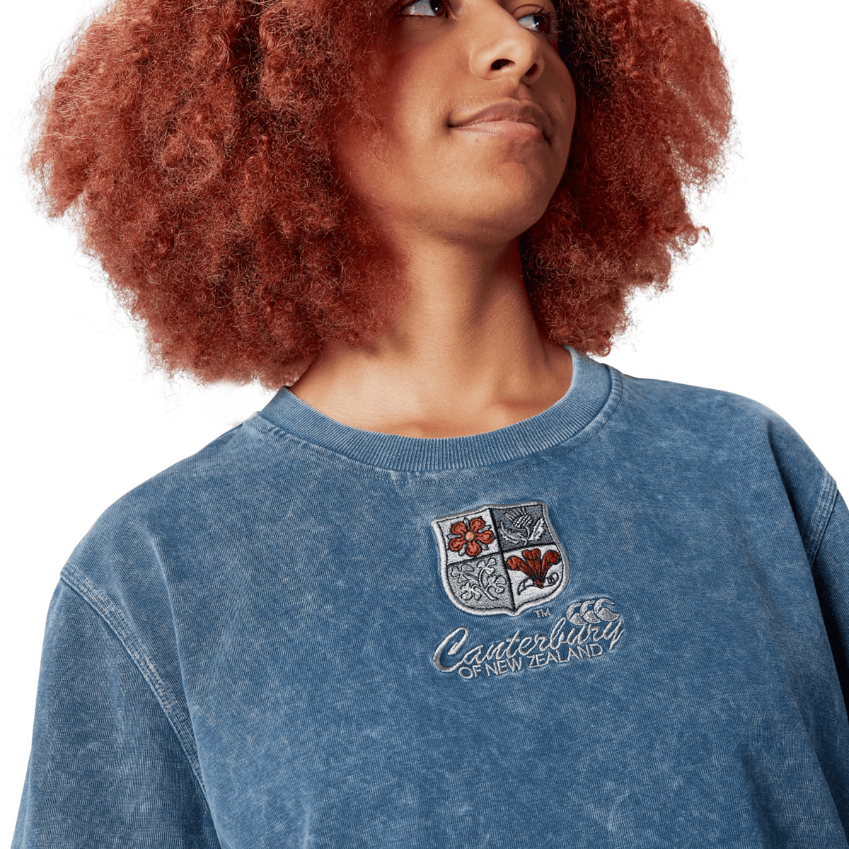 A person wears a British &amp; Irish Lions 25 Heritage Tee by Canterbury, showcasing the classic spirit of the British &amp; Irish Lions.