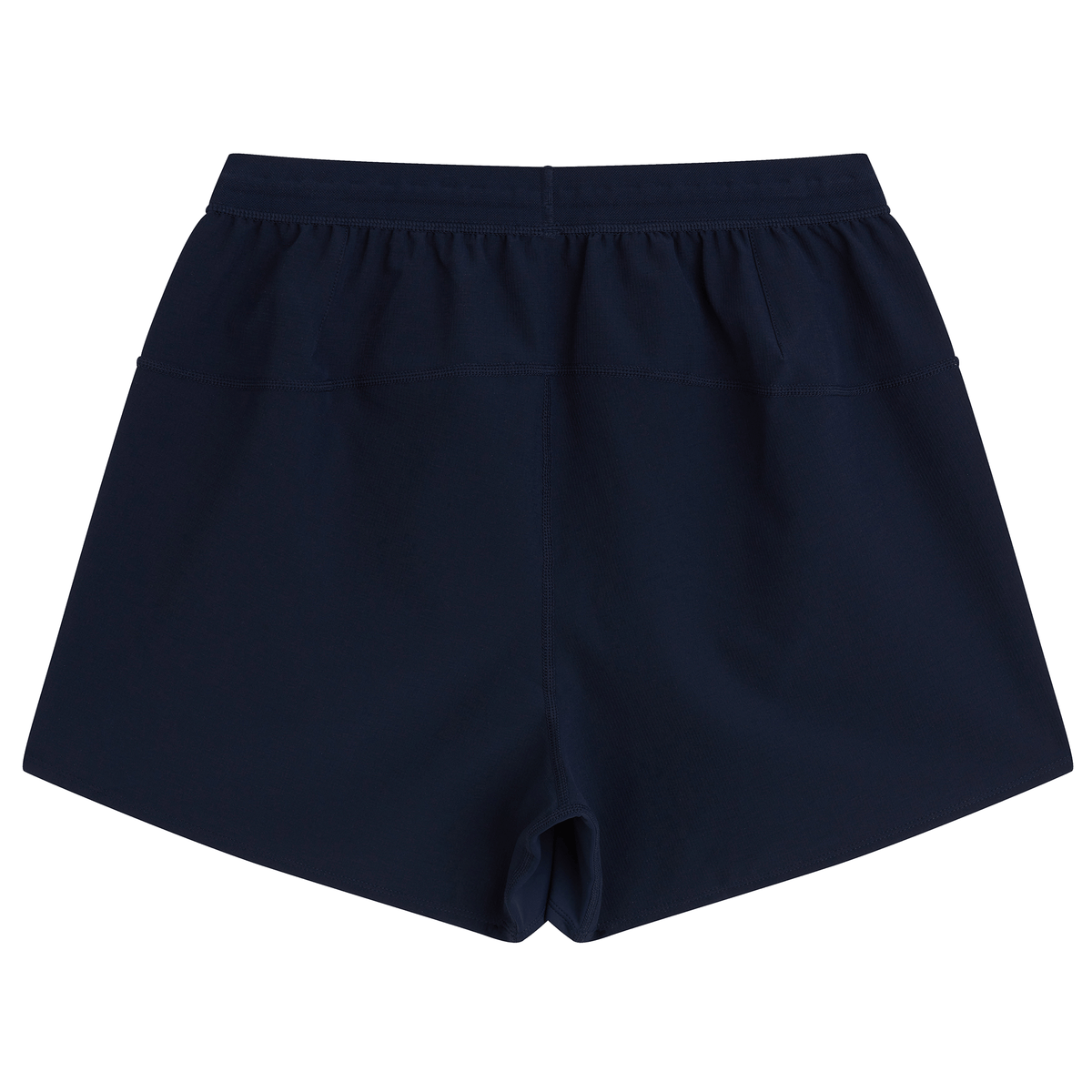 The Canterbury Tournament Shorts, viewed from the back, feature an elastic waistband and a simple, minimalist design in dark blue, crafted with durable ripstop materials.