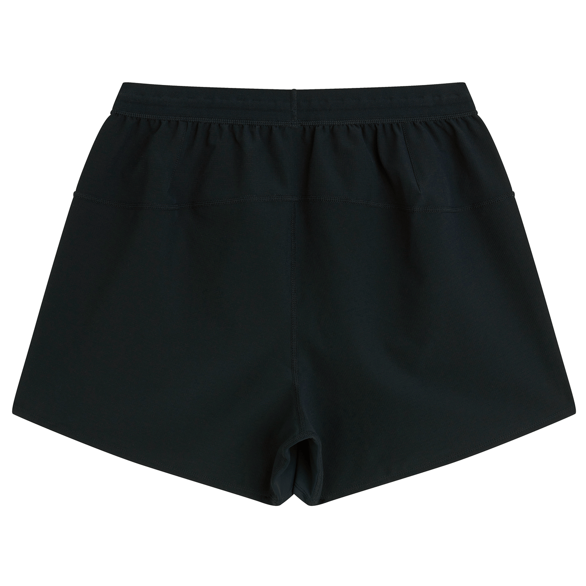 Back view of the Canterbury Tournament Shorts in black, featuring an elastic waistband and crafted from durable ripstop materials, with no visible logos or patterns.