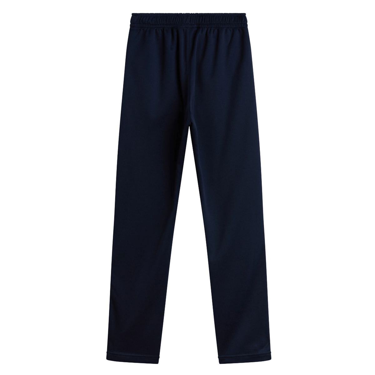 Canterbury Stretch Tapered Pants in dark blue with an elastic waist, displayed on a white background. Ideal for a workout, featuring quick-dry capabilities.
