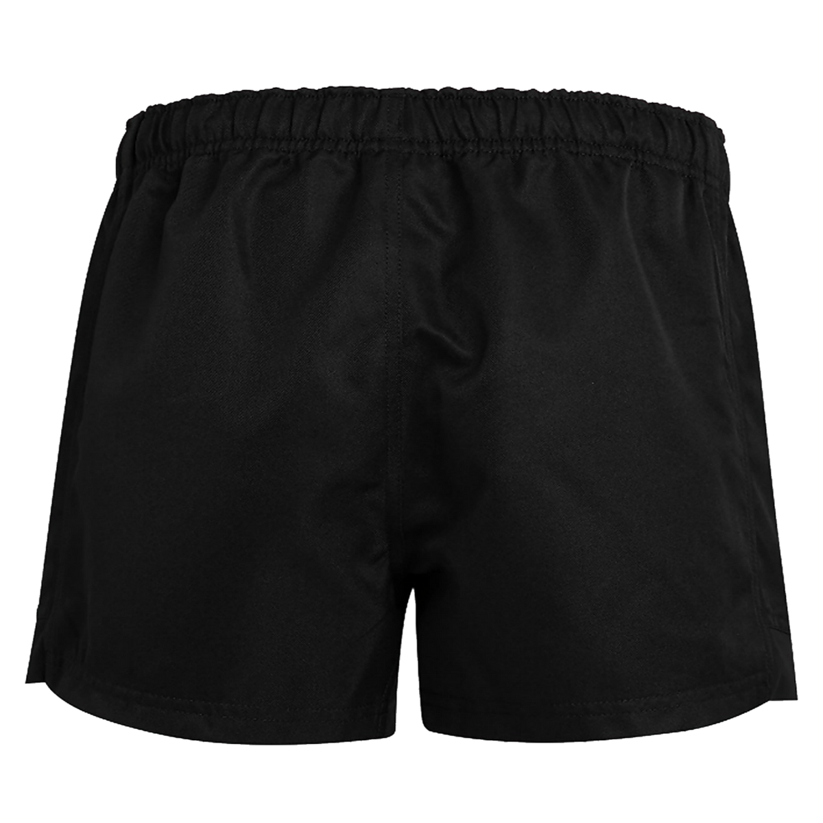 The Women&#39;s Canterbury Advantage Pro Rugby Shorts feature a polyester build and an elastic waistband, showcased from the back.