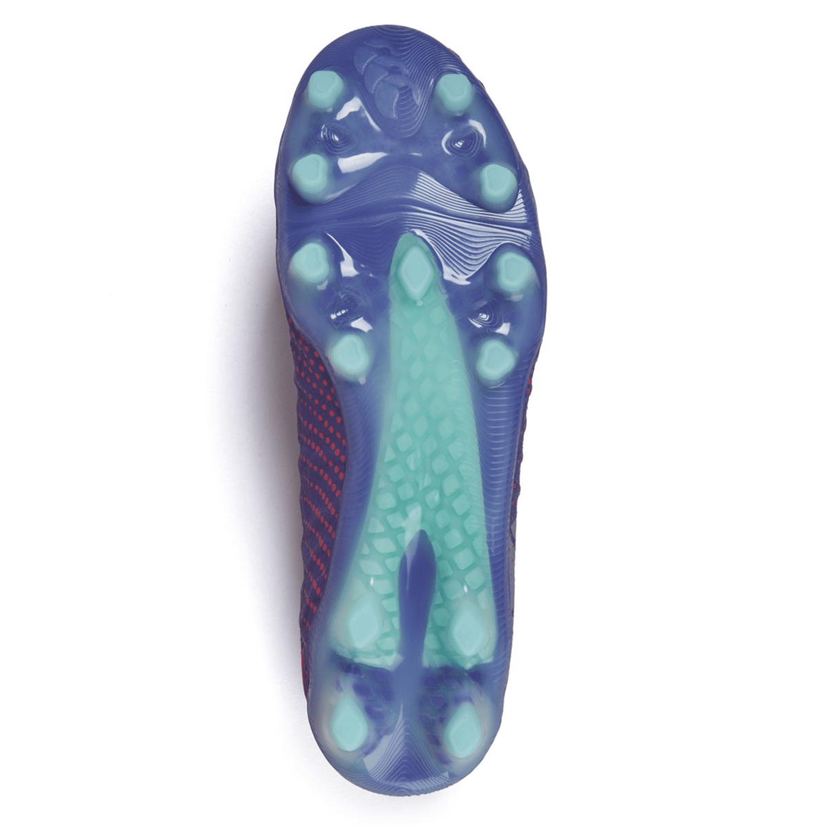 A close-up view of the underside of a Canterbury Speed Infinite Elite FG - Prism Violet/Verbena sports boot sole with visible VAPOSKIN membrane cushioning technology.