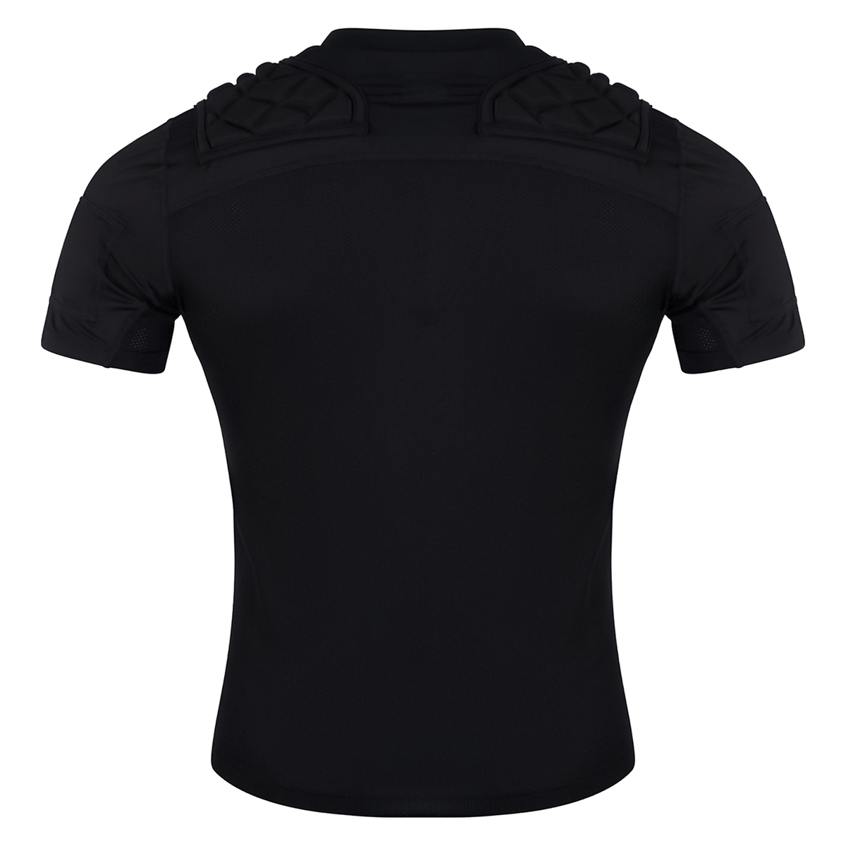 Back of Canterbury Rugby Adult Pro Protection Vest Black, White &amp; Silver